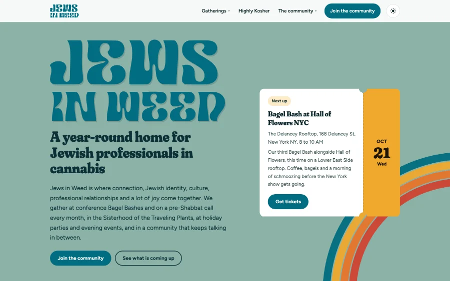 Jews in Weed website homepage